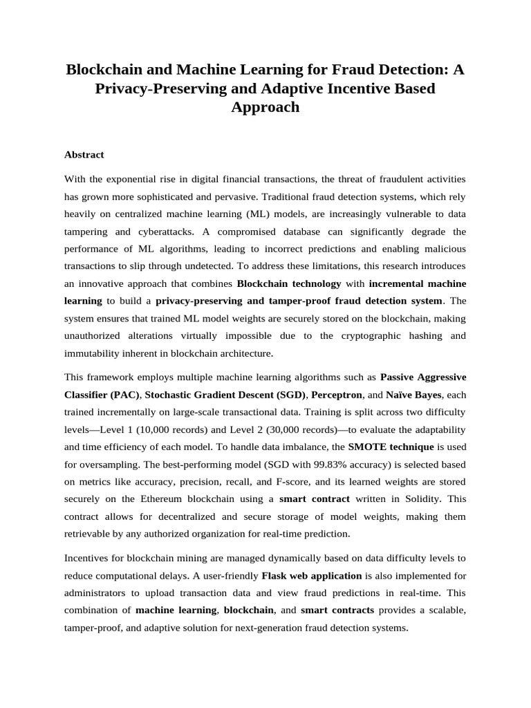 5. Abstract for Blockchain and Machine Learning for Fraud Detection a ...