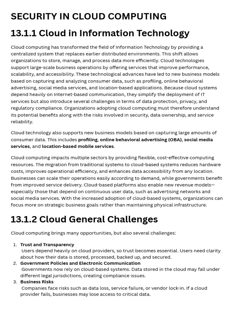 Cloud Computing Security Challenges | PDF | Cloud Computing | Computer ...
