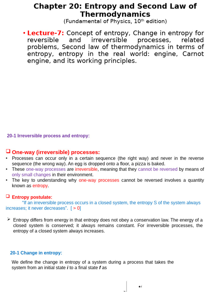 Entropy and the Second Law of Thermodynamics | PDF | Entropy | Heat