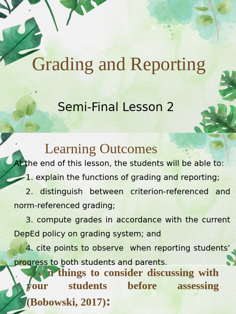 Grading and Reporting Autosaved | PDF | Educational Assessment | Learning