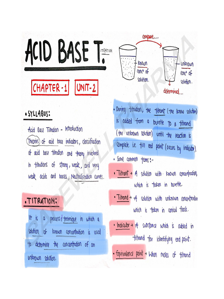 Acid-Base Titration Techniques Guide | PDF | Titration | Chemistry