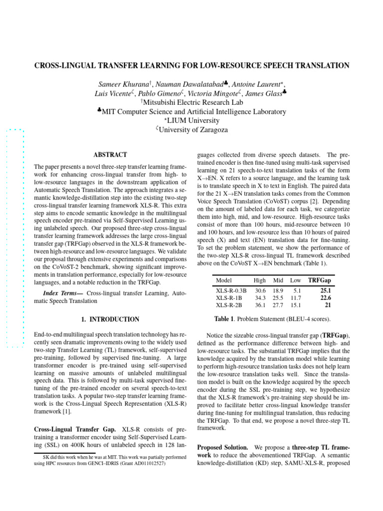 Cross-Lingual Learning for Speech Translation | PDF | Speech ...