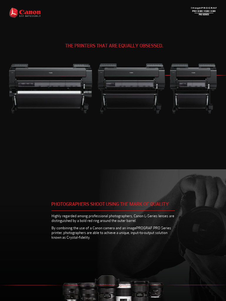 Canon PRO Series Printers Overview | PDF | Printer (Computing ...