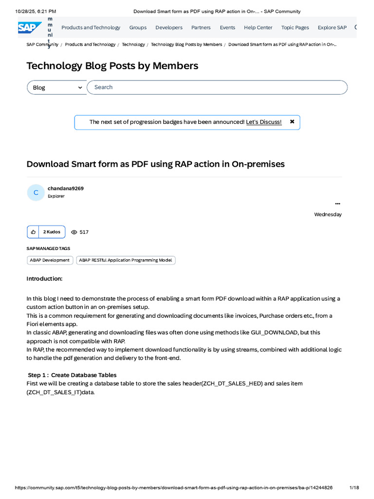 Download Smart Form PDF via RAP Action | PDF | Computing | Software