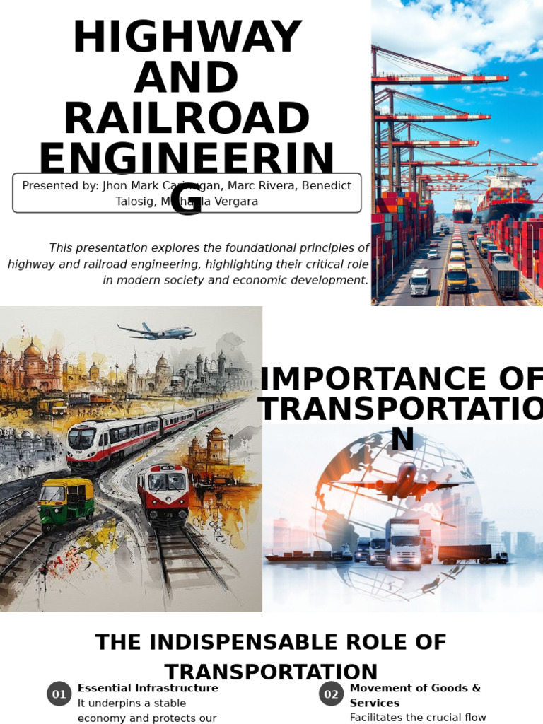 Highway and Railroad Engineering Overview | PDF | Transport | Rail ...