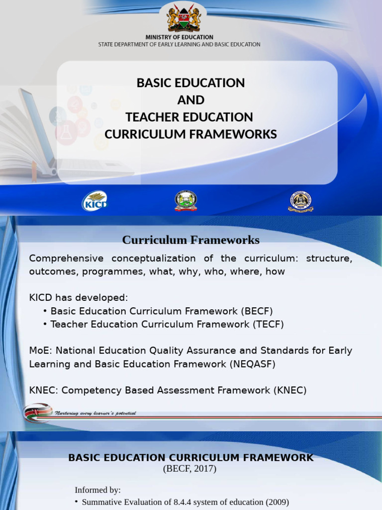Kenya Basic and Teacher Education Frameworks | PDF | Teacher Education ...