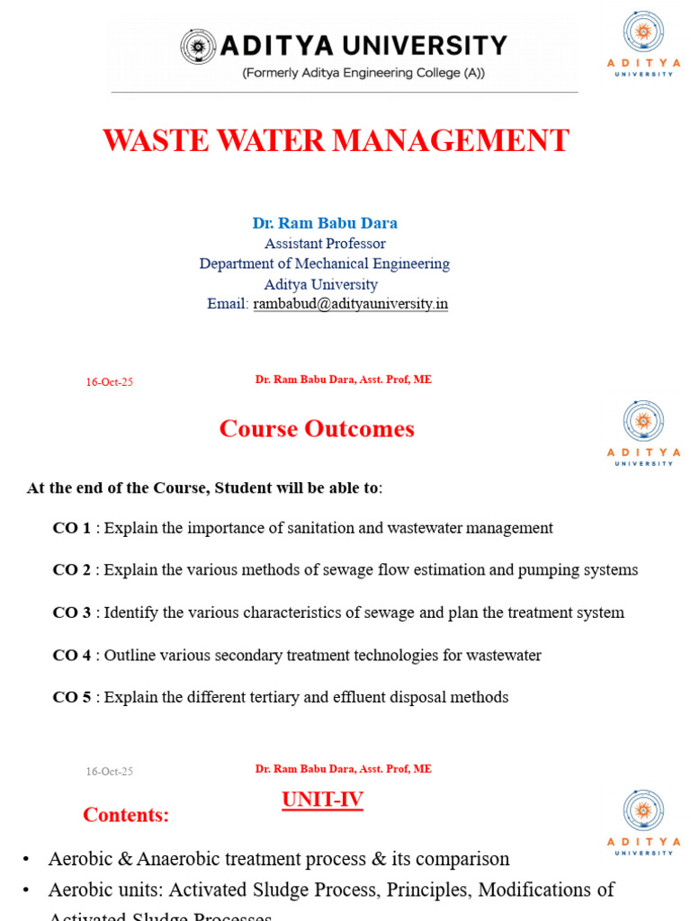 Wastewater Management Course Overview | PDF | Sewage Treatment ...