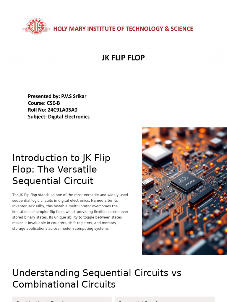 JK Flip Flop: Key Concepts & Applications | PDF | Electronic Circuits ...