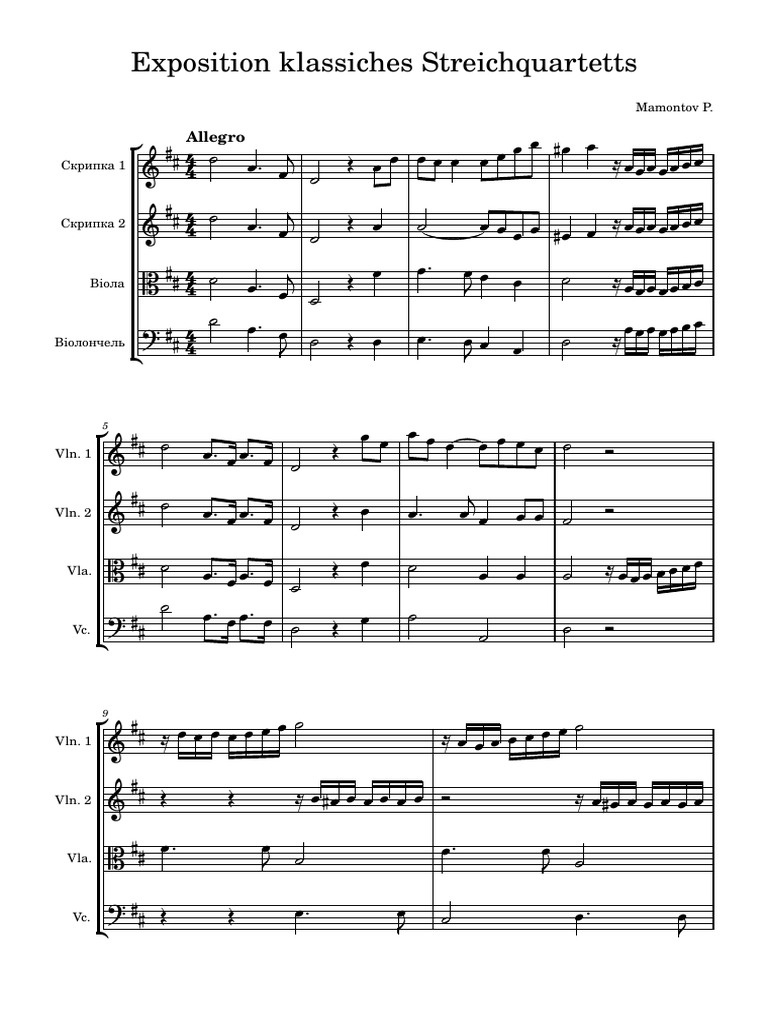 Classical String Quartet Exposition | PDF