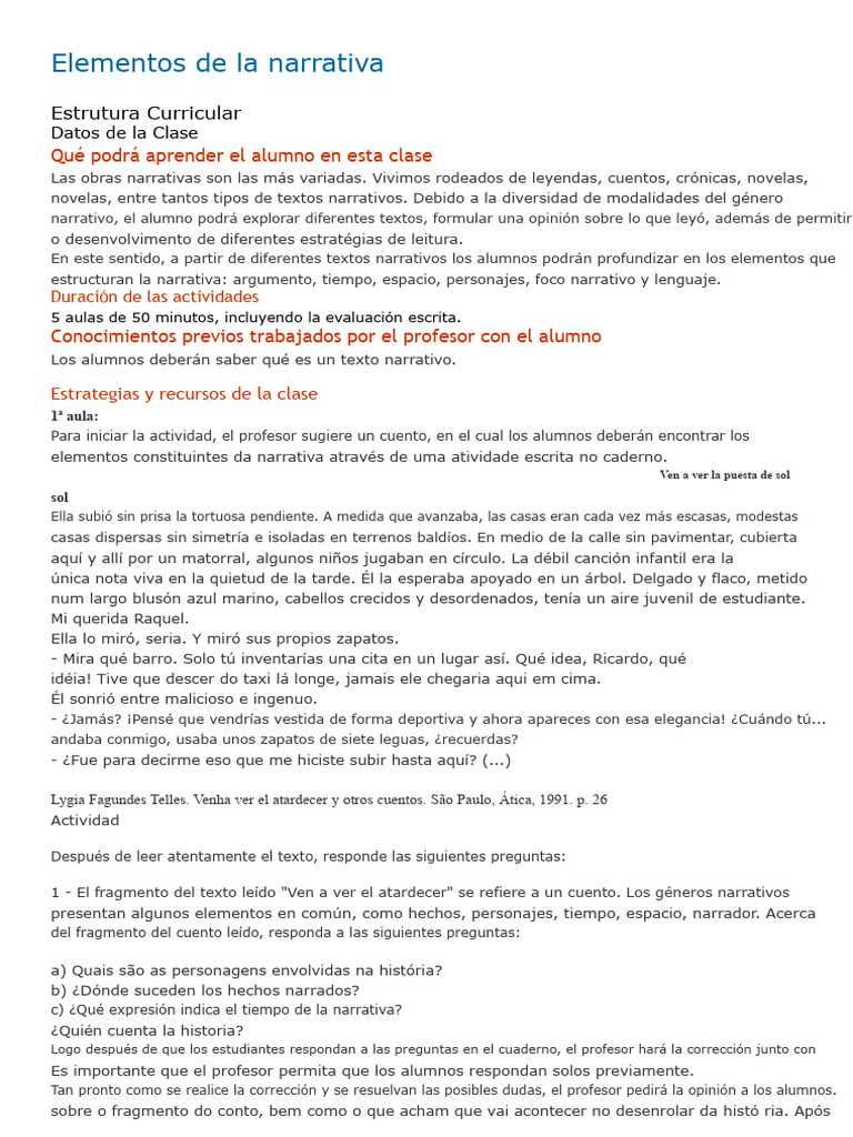 Elementos Clave de la Narrativa | PDF | Narrativa | Cuentos