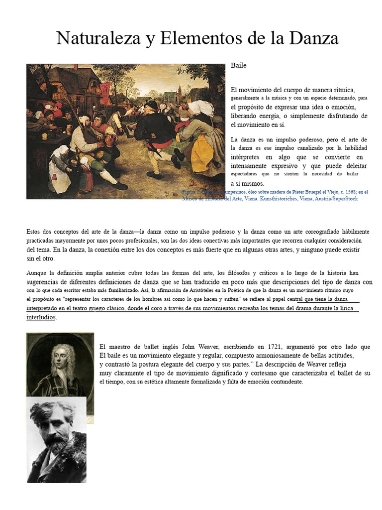Elementos y Naturaleza de la Danza | PDF | Bailes | Las artes