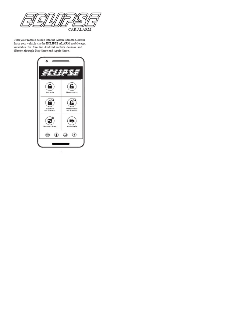ECLIPSE ALARM Mobile App Guide | PDF | Remote Control | I Phone