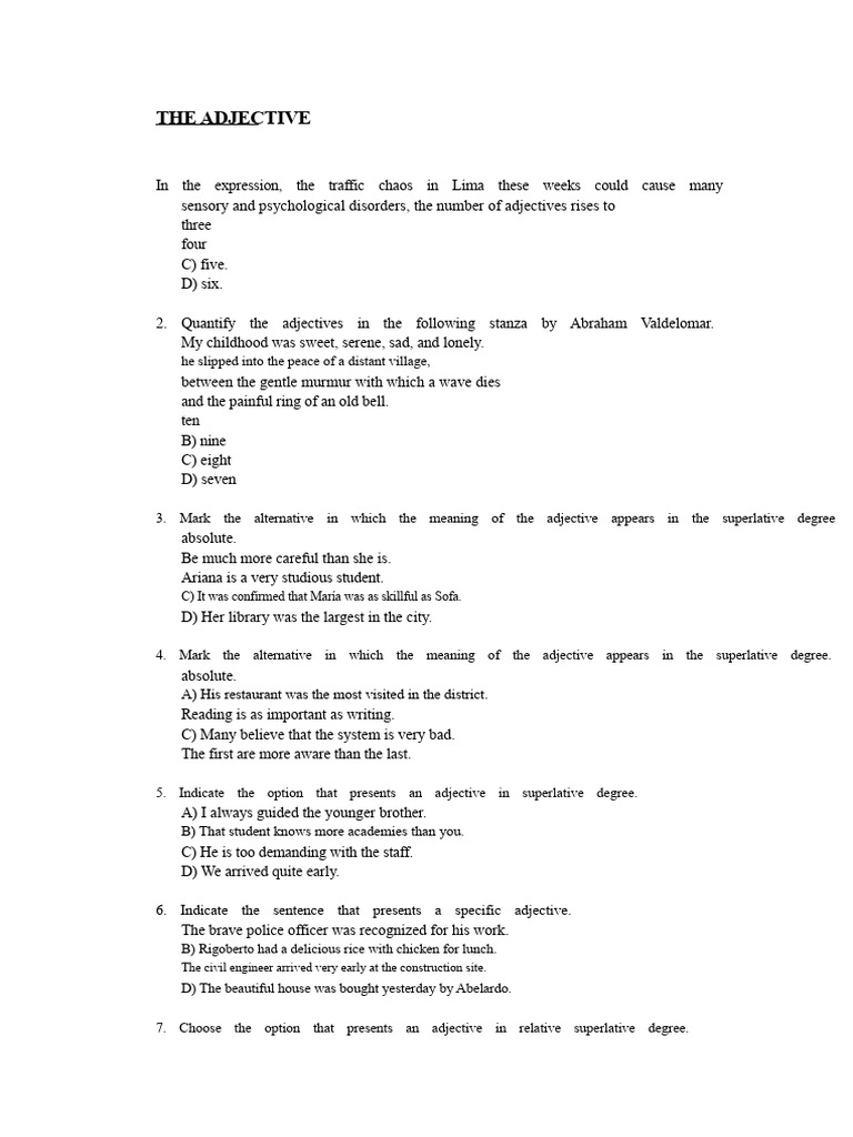 Understanding Adjectives and Their Degrees | PDF | Adjective