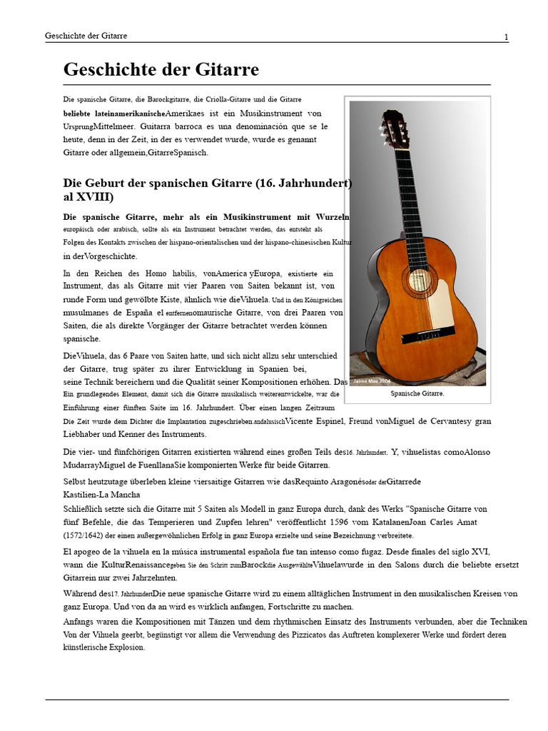 Geschichte Der Gitarre | PDF