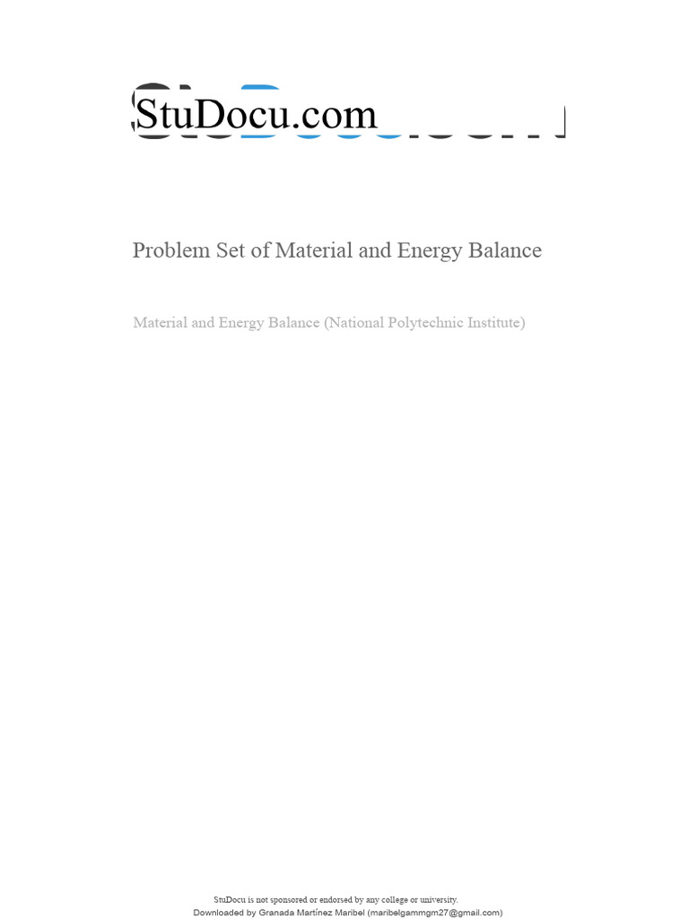 Material and Energy Balance Problems | PDF | Distillation | Humidity