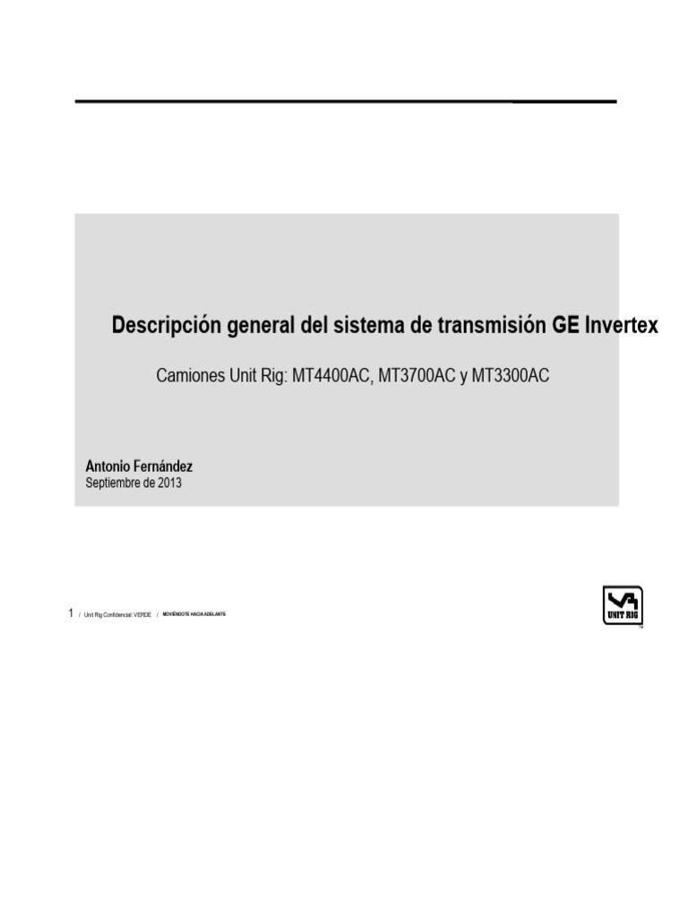 Sistema de Transmisión GE Invertex en Camiones | PDF | Motor eléctrico ...
