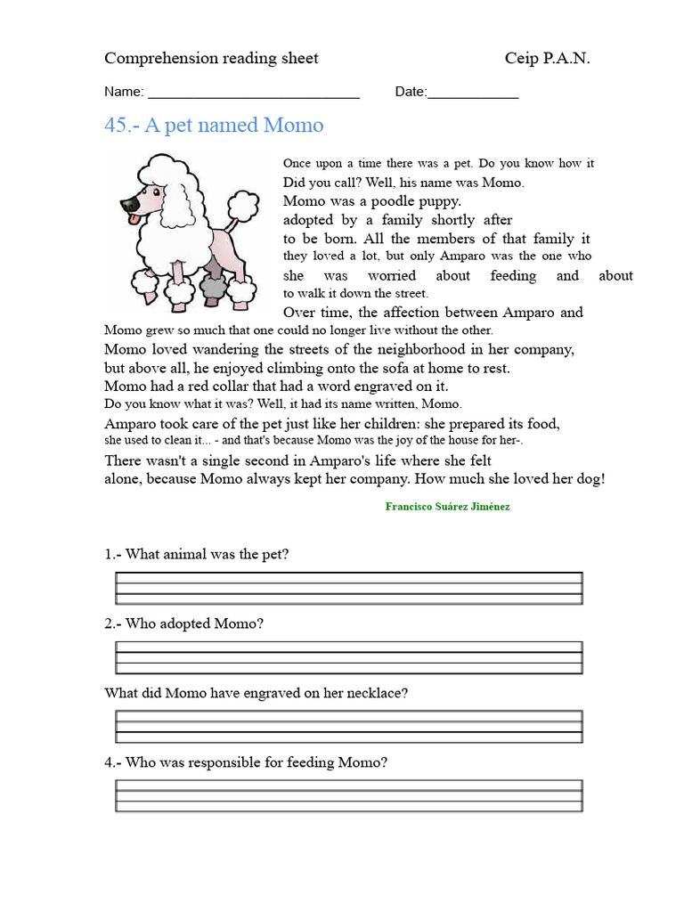 2nd Comprehensive Reading Sheet 14 | PDF