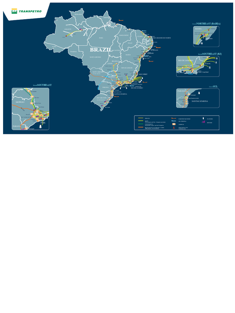 Mapa de Transporte e Infraestrutura no Brasil | PDF