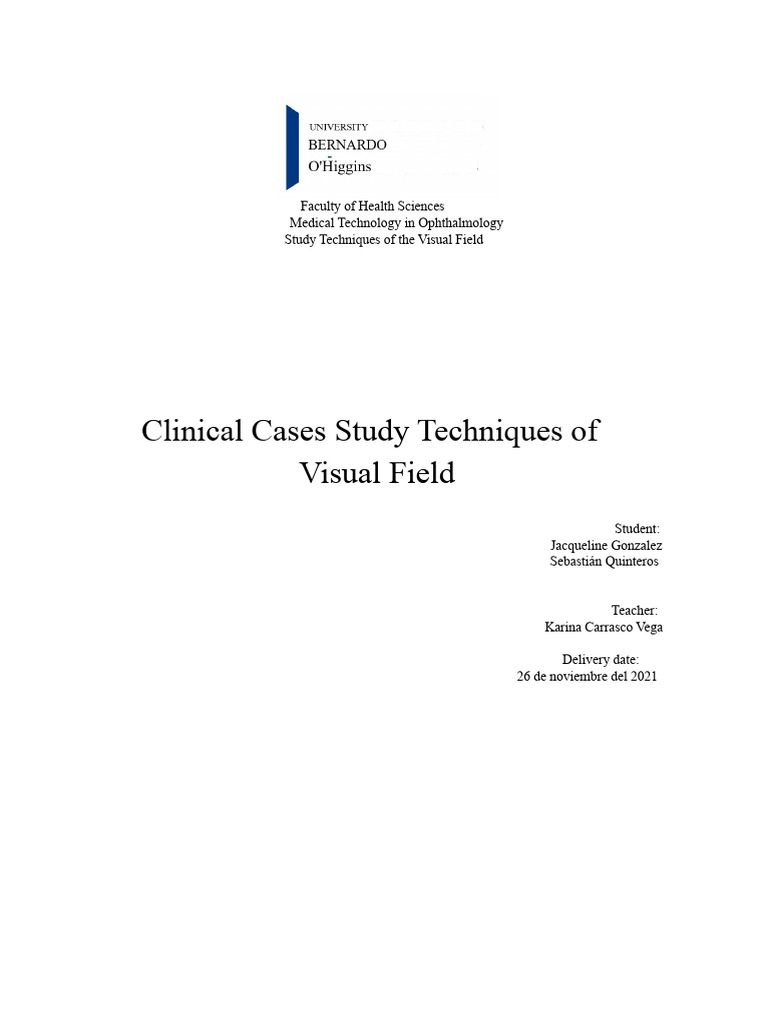 Ophthalmology Visual Field Case Study | PDF | Visual Acuity | Vision