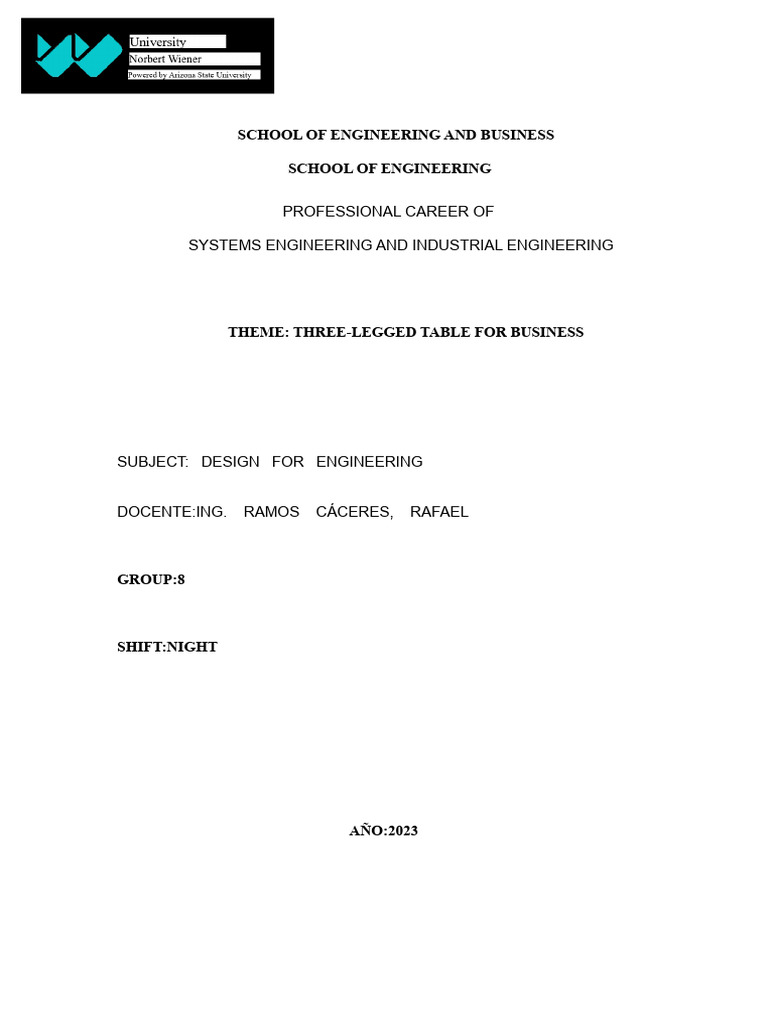 Three-Legged Table Design for Business | PDF | Logistics | Adhesive