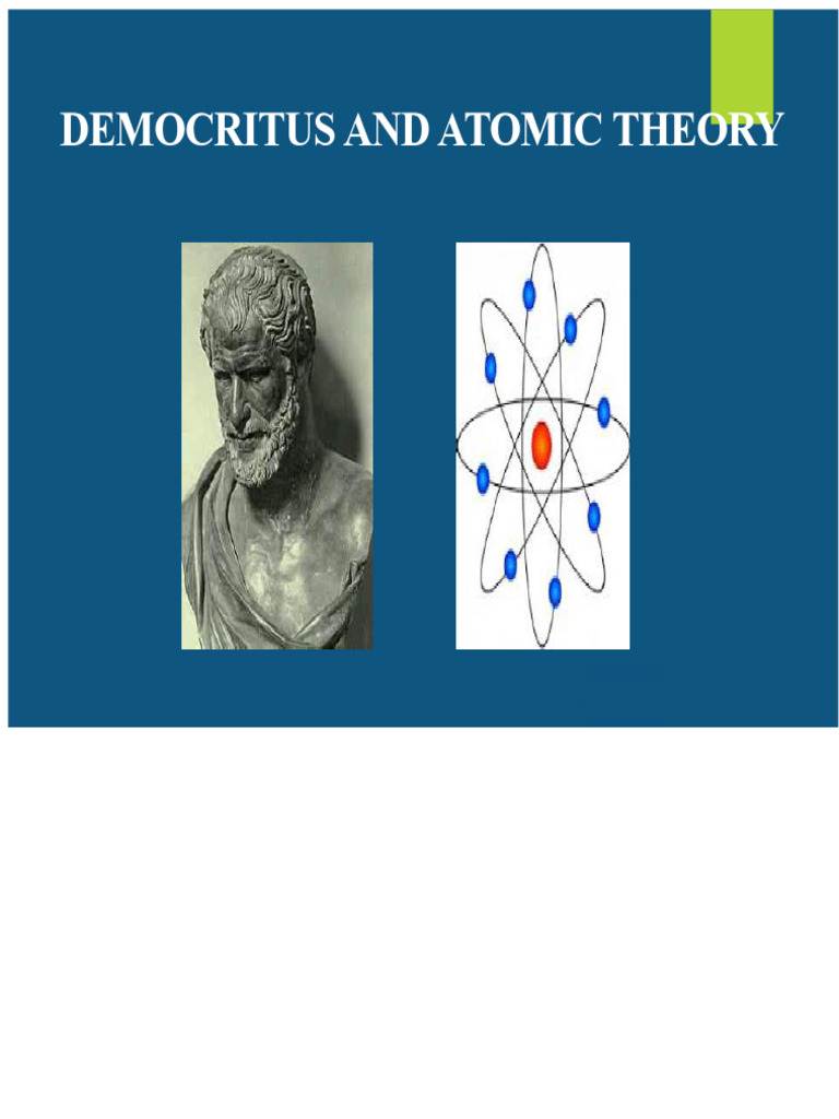 Democritus and The Atomic Theory | PDF | Ancient Greek Philosophy ...