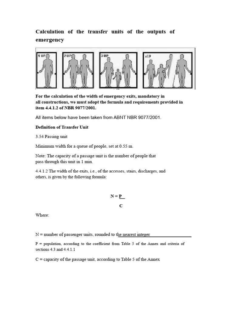 Emergency Exit Width Calculation Guide | PDF | Stairs
