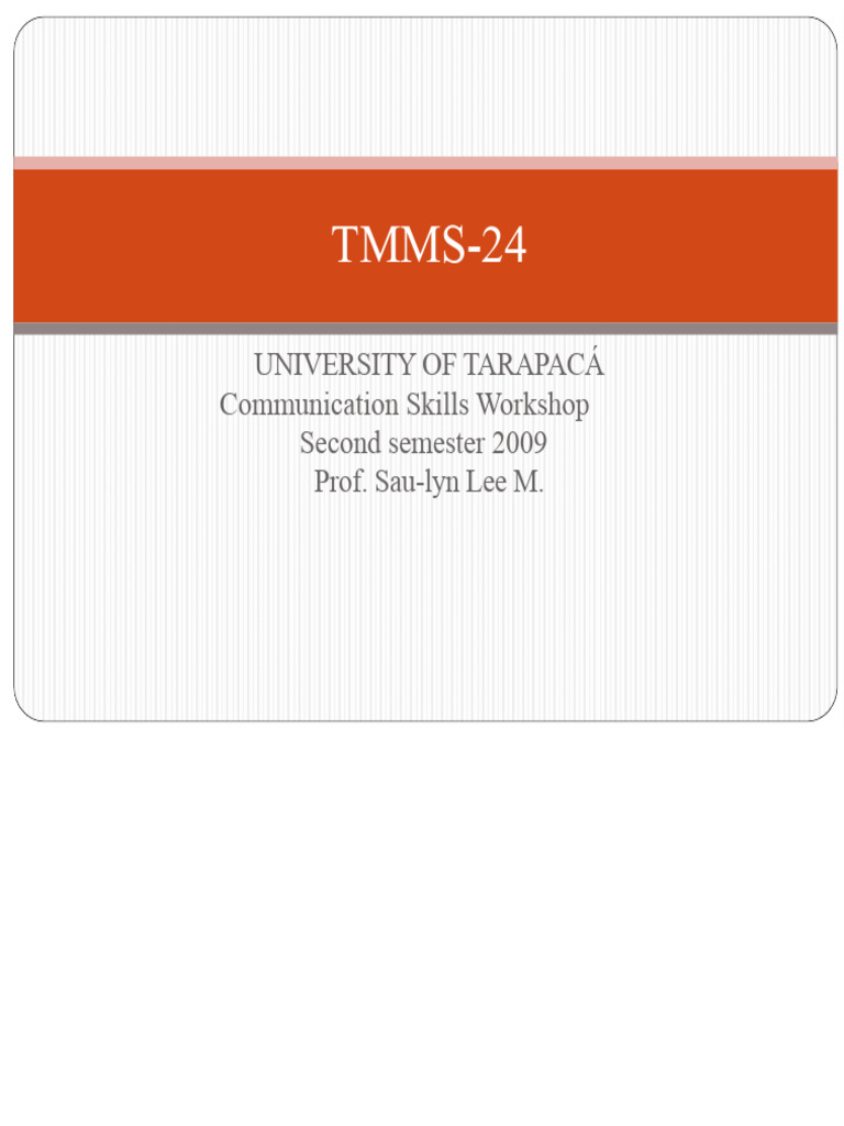 TMMS-24 Emotional Intelligence Assessment | PDF