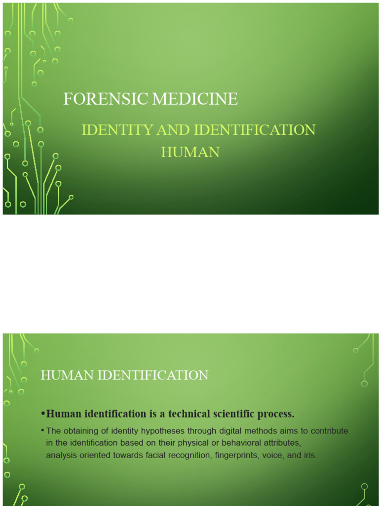 Human Identification (1) | PDF | Forensic Science | Identity Document