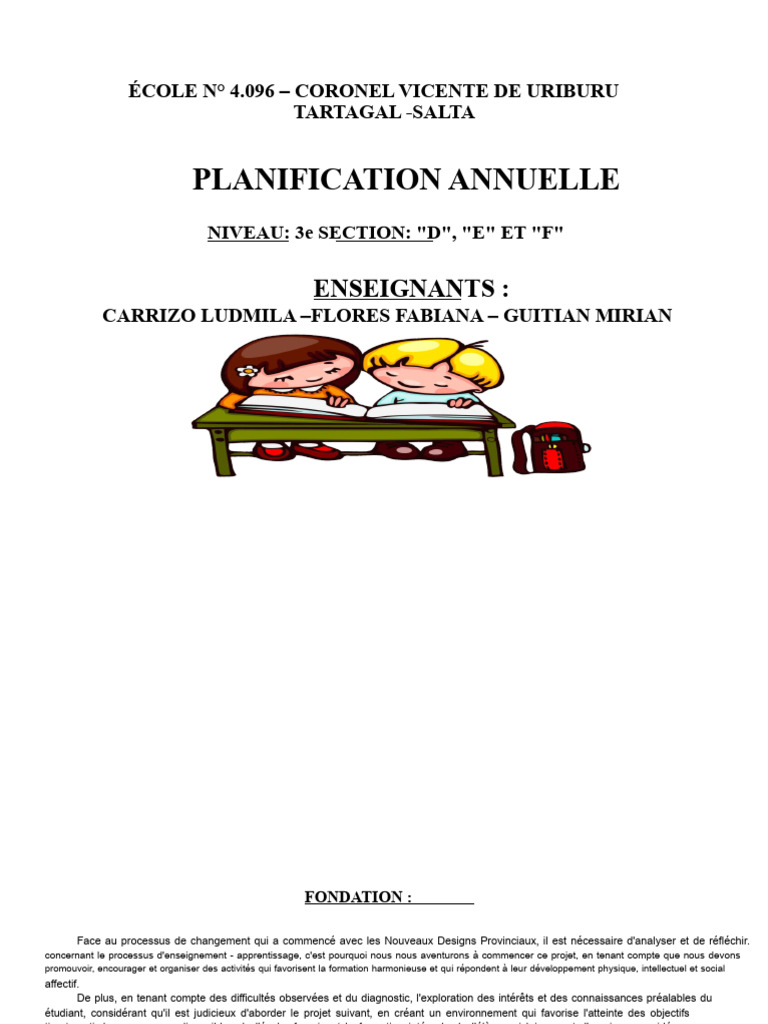 Planification annuelle 3e année Uriburu | PDF | Nombre | Entier naturel