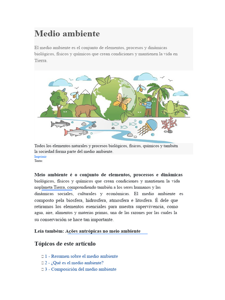Cuidado Con Nuestro Medio Ambiente | PDF | Entorno natural | Agua