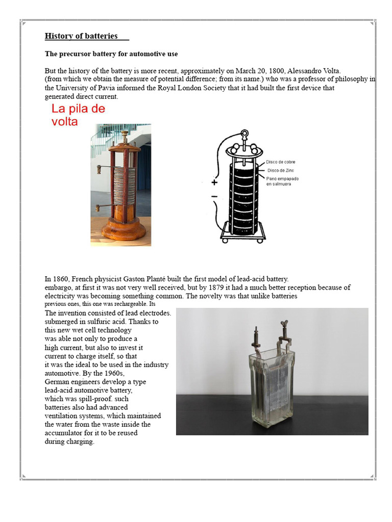 Evolution of Battery Technology | PDF | Rechargeable Battery | Battery ...
