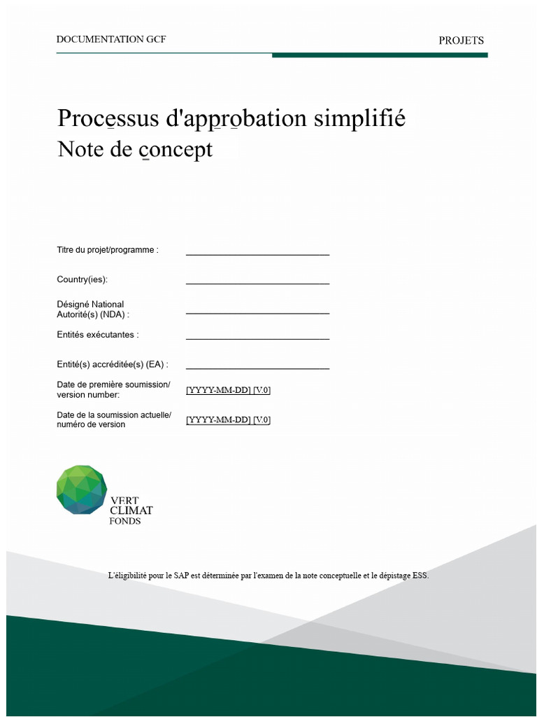 Modèle de note conceptuelle GCF V.1.2 | PDF | Environnement naturel ...