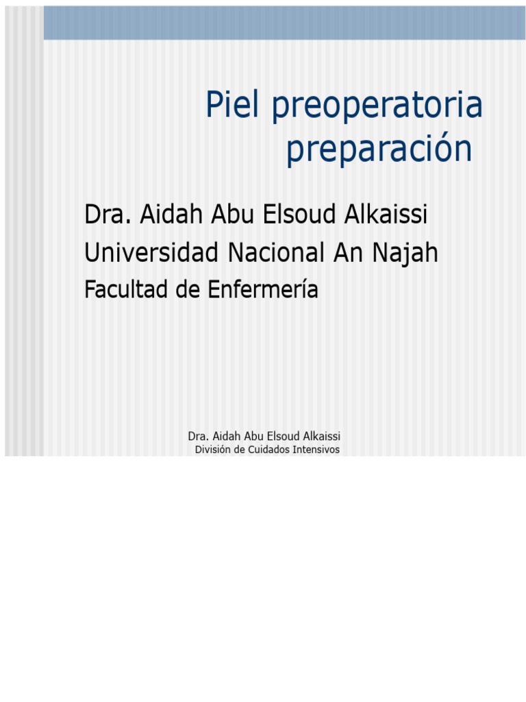 Preparación de La Piel Preoperatoria | PDF | Afeitado | Cirugía