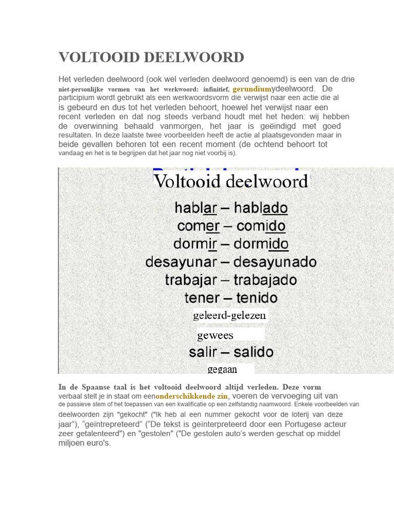 Voltooid Deelwoord | PDF