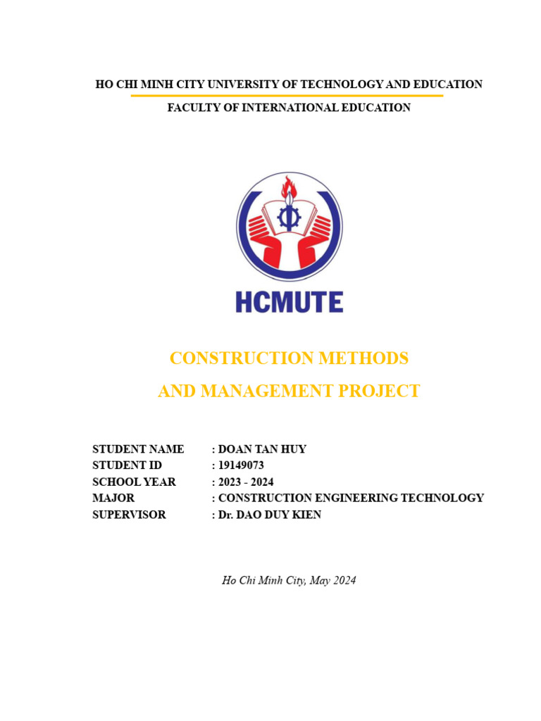 Construction Methods & Management Project | PDF | Concrete | Beam ...