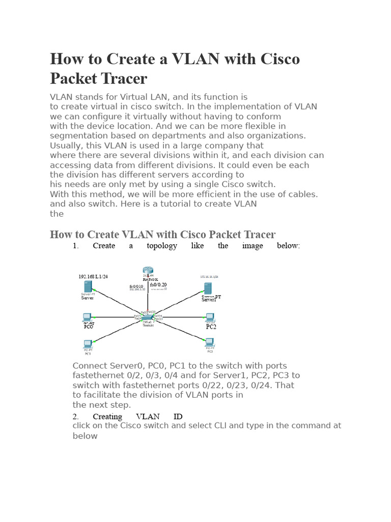 Create VLAN with Cisco Packet Tracer | PDF | Internet Architecture ...