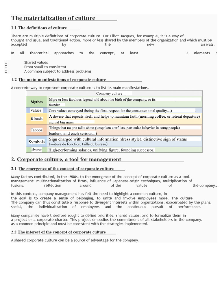 Understanding Corporate Culture Dynamics | PDF | Organizational Culture ...