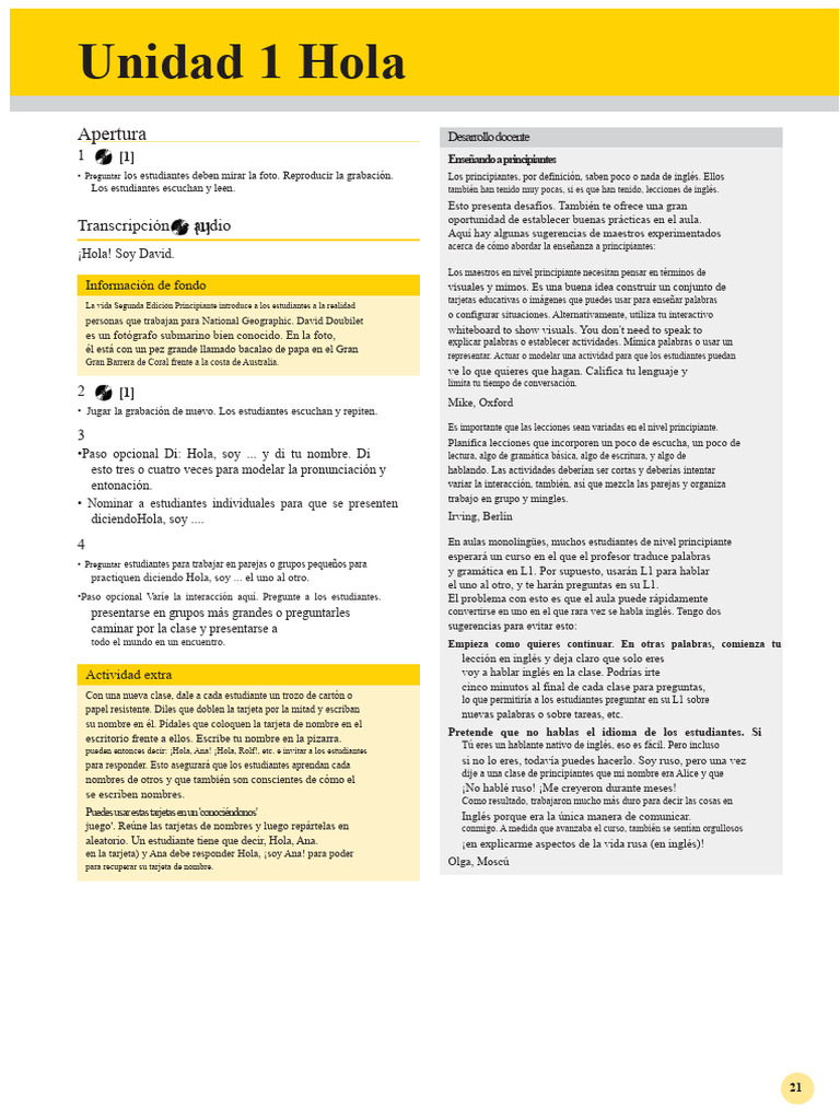 Enseñanza de inglés para principiantes | PDF | Idioma en Inglés ...