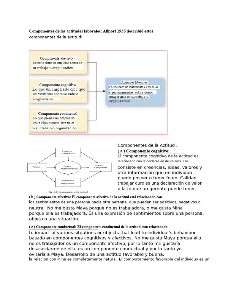 Componentes de las Actitudes Laborales | PDF | Actitud (psicología ...
