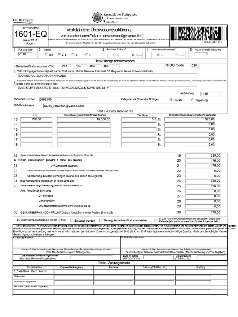 1601EQ 2. Quartal 2019 PDF | PDF