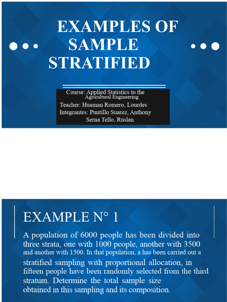 Examples of Stratified Sampling | PDF