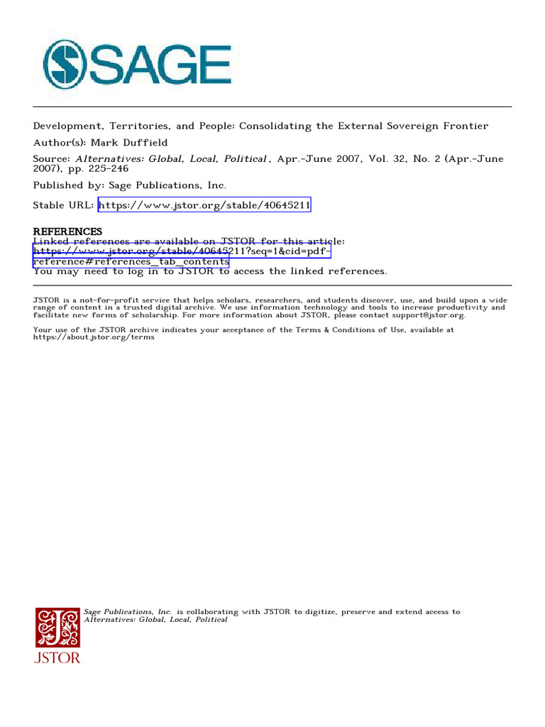 Duffield. Development, Terroritories and People | PDF | Aids | Poverty
