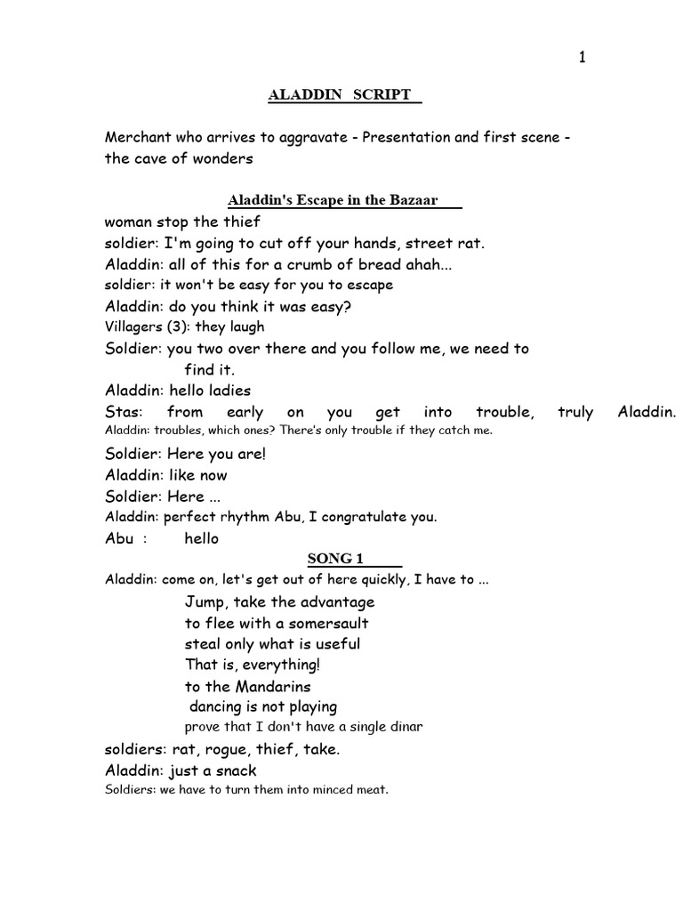 Aladdin script | PDF
