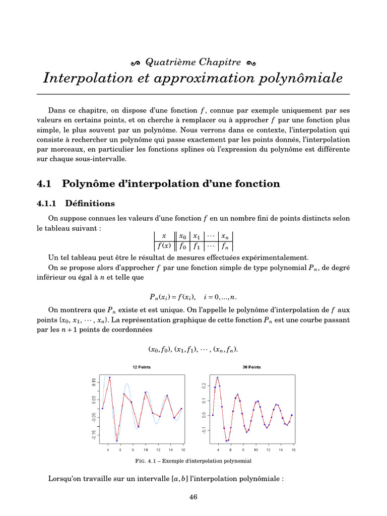 Interpolation et approximation polynomiale | PDF | Interpolation ...