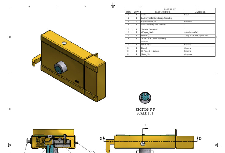 Parts List for Lock Cylinder Assembly | PDF