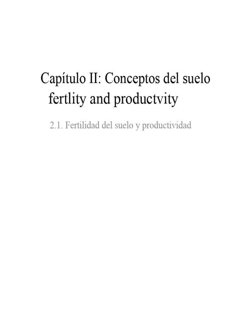Fertilidad y Productividad del Suelo | PDF | Fertilidad del suelo | Suelo