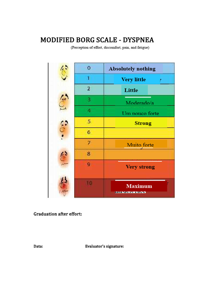 Modified Borg Scale for Dyspnea Evaluation | PDF