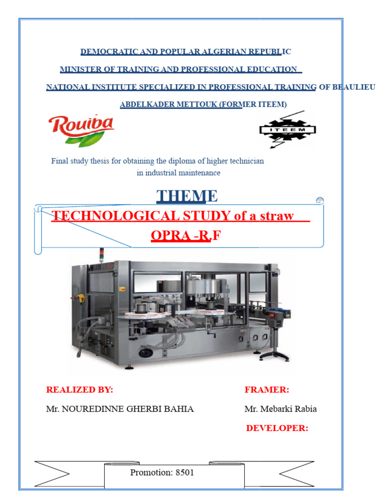 Technological Study of An OPRA RF Labeler | PDF | Belt (Mechanical) | Gear