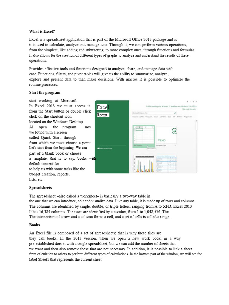 Excel summary 1 | PDF | Microsoft Excel | Spreadsheet