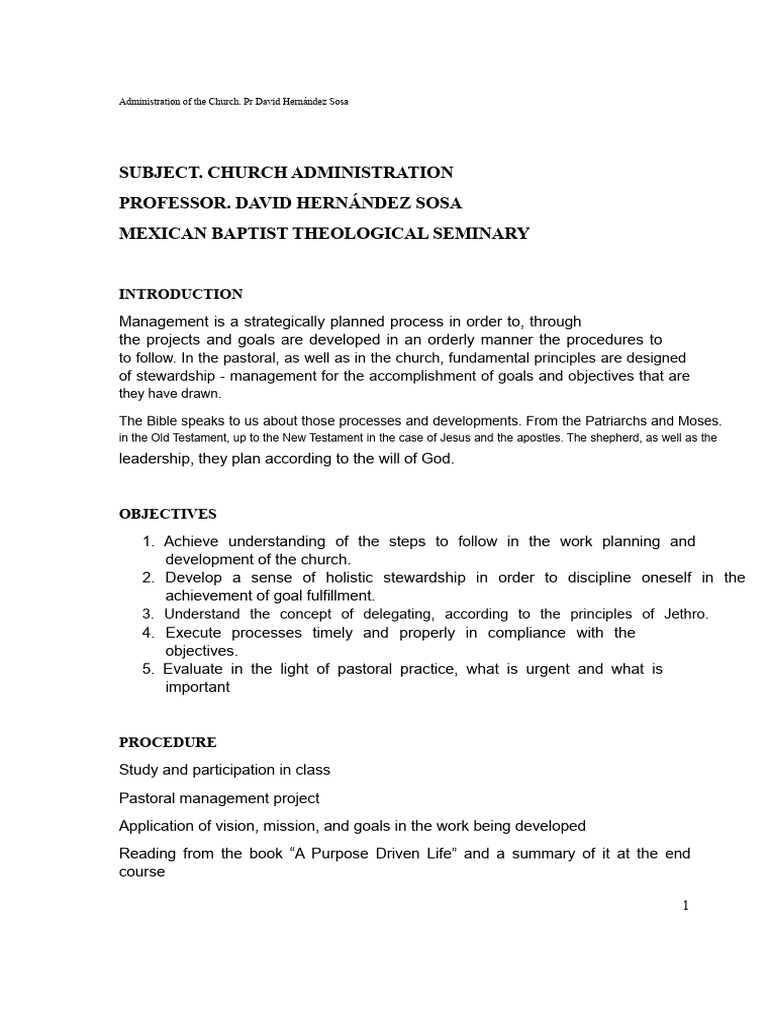 Church Administration Principles Explained | PDF | Christian Church ...